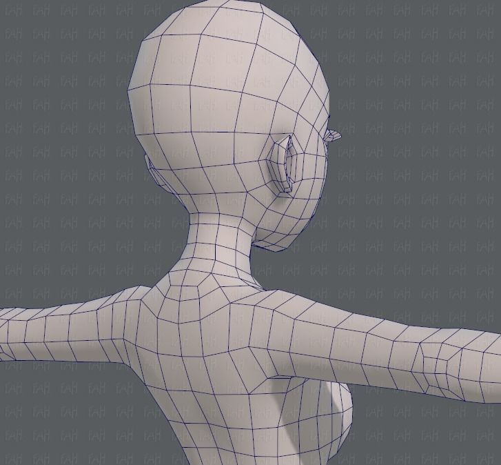 Base mesh woman 09 Low-poly 3D model_28