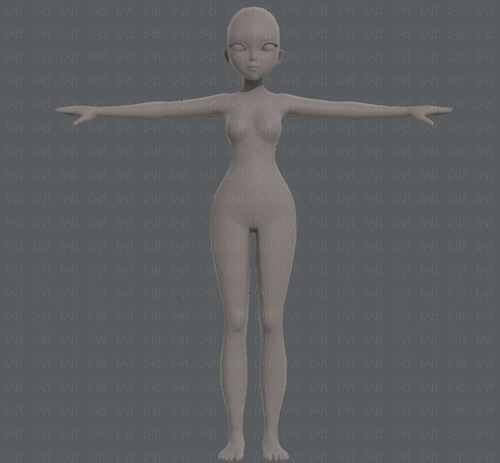 Base mesh woman 09 Low-poly 3D model_1
