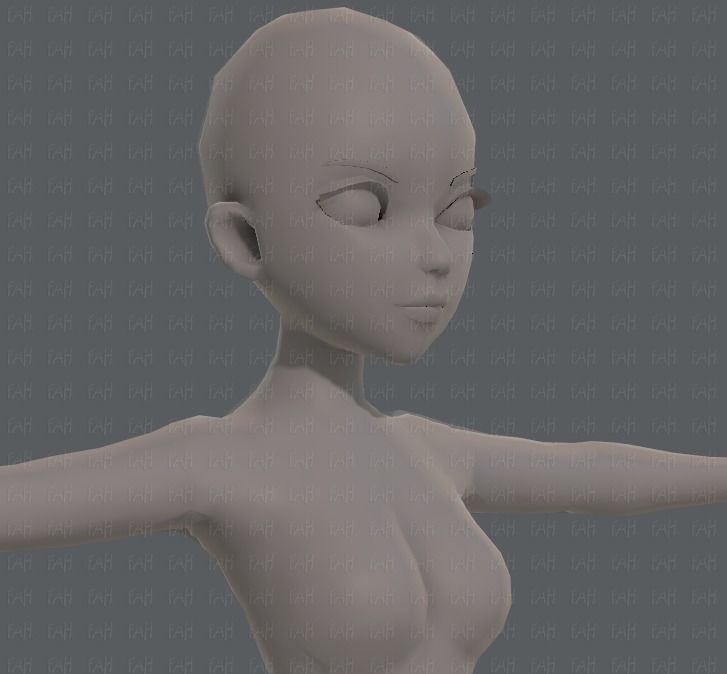 Base mesh woman 09 Low-poly 3D model_18