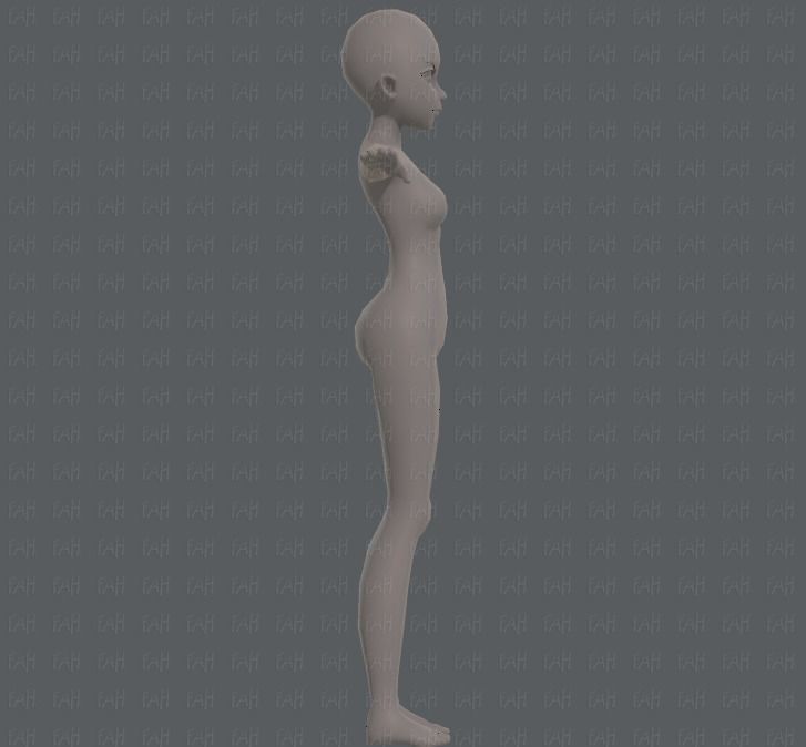 Base mesh woman 09 Low-poly 3D model_3