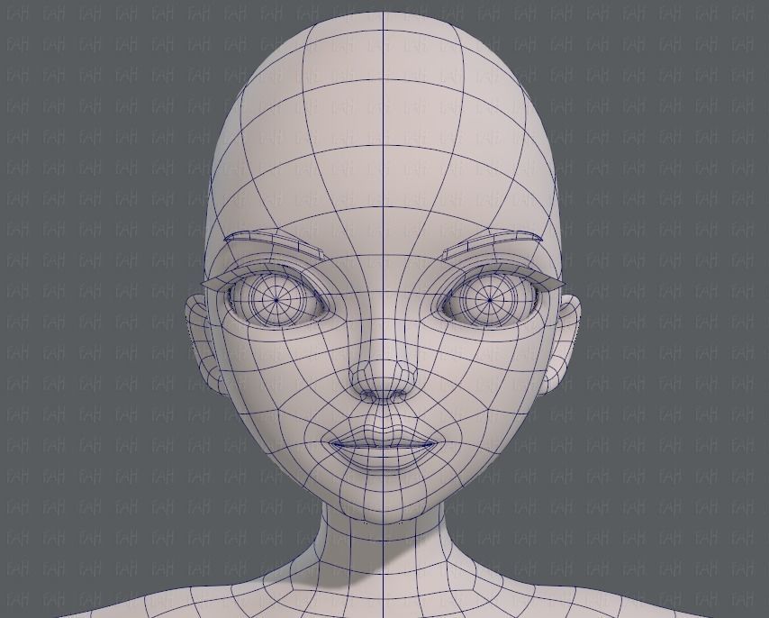 Base mesh woman 09 Low-poly 3D model_44