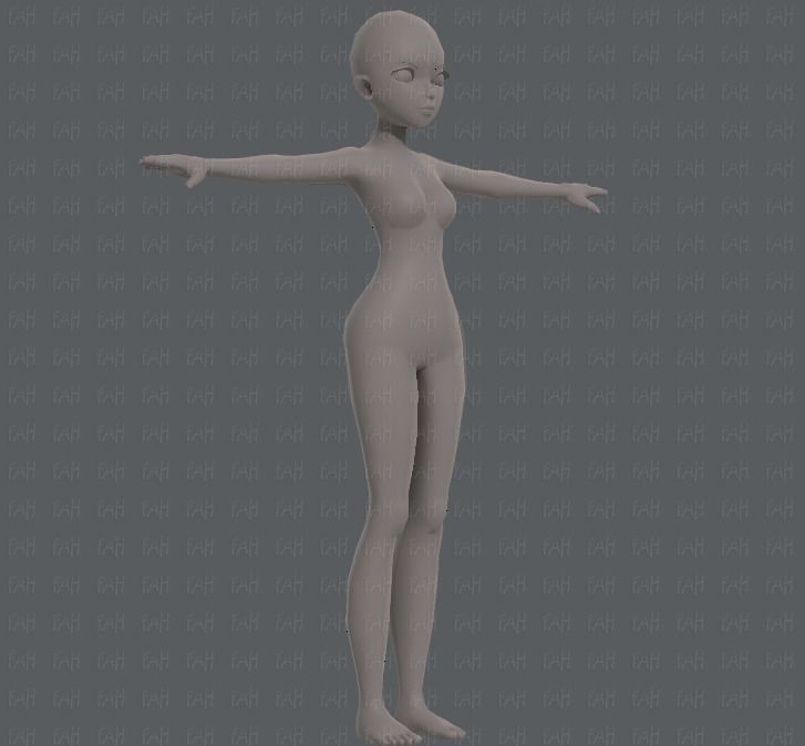 Base mesh woman 09 Low-poly 3D model_2