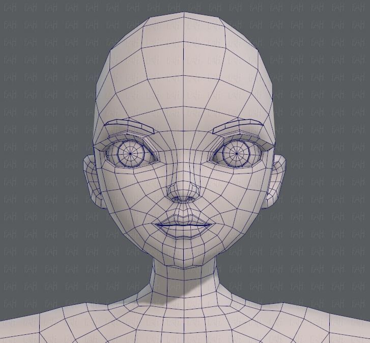 Base mesh woman 09 Low-poly 3D model_34