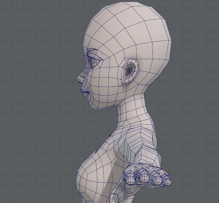 Base mesh woman 09 Low-poly 3D model_31