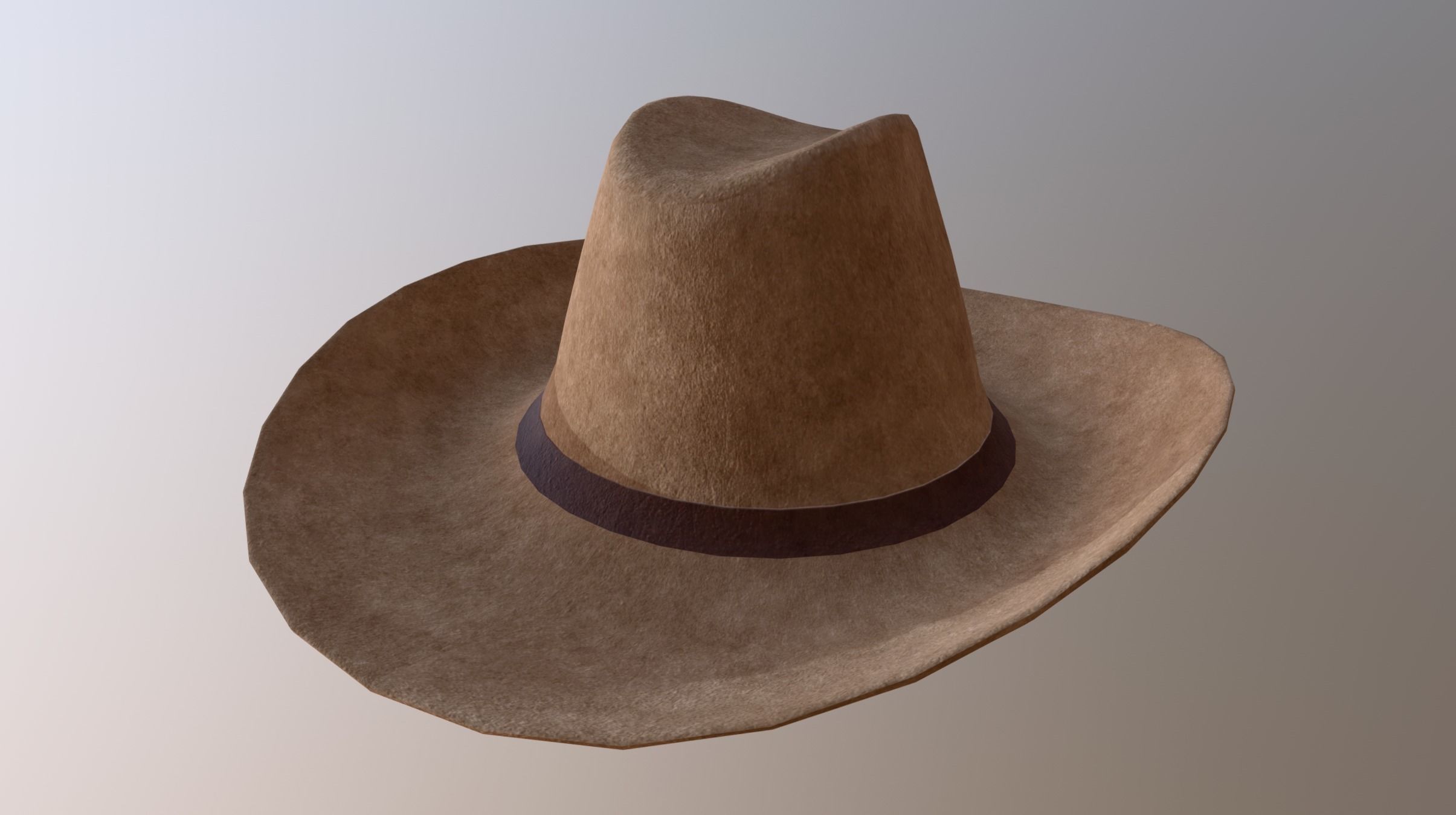 Cowboy Hat Low-poly 3D model_0