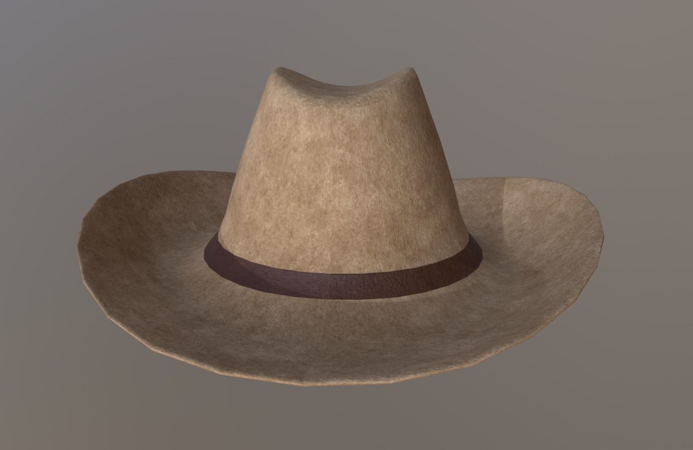 Cowboy Hat Low-poly 3D model_2