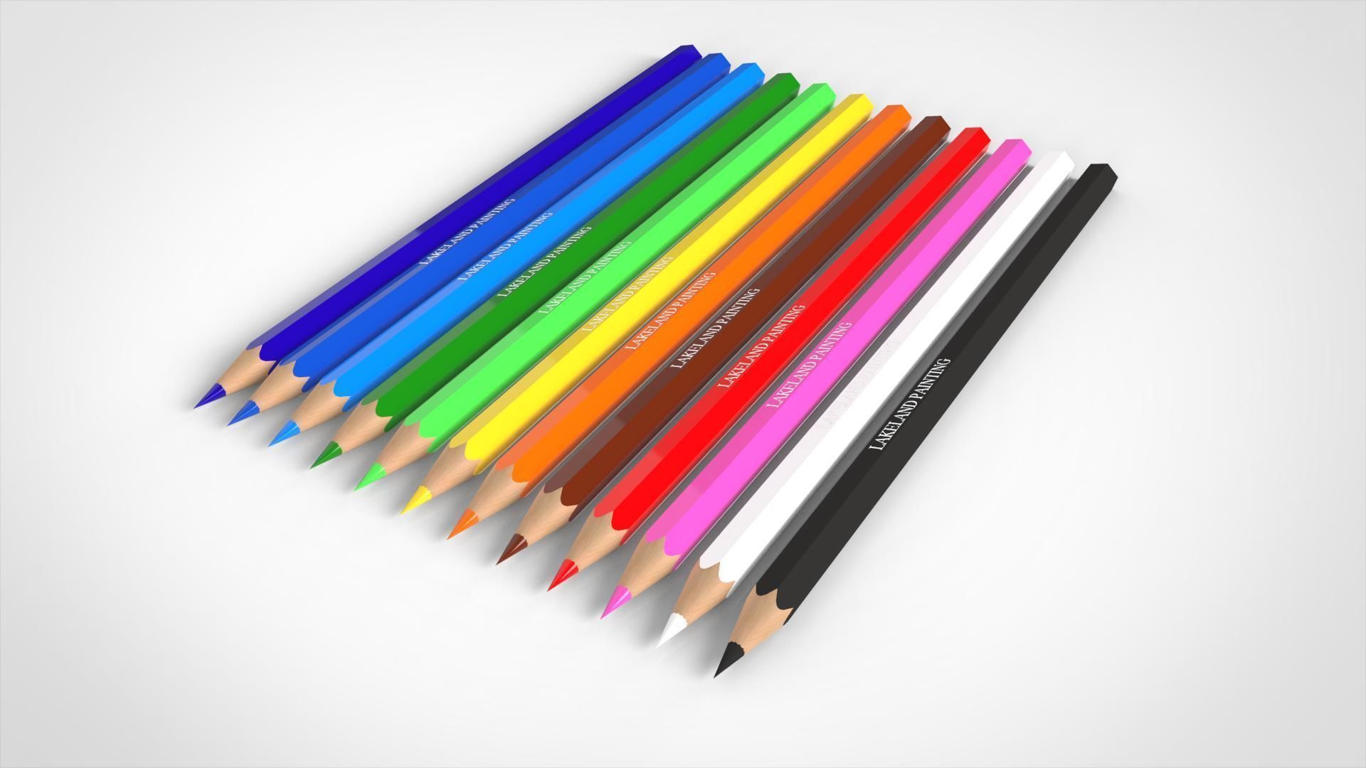 Colored Pencils 3D model_1