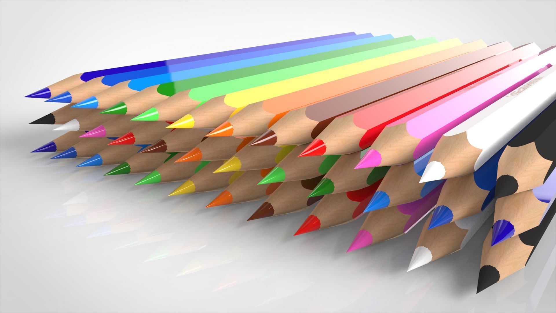 Colored Pencils 3D model_3