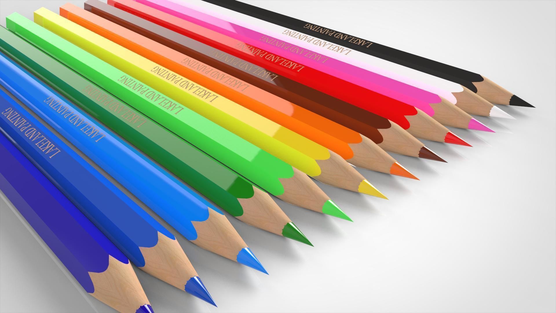 Colored Pencils 3D model_4