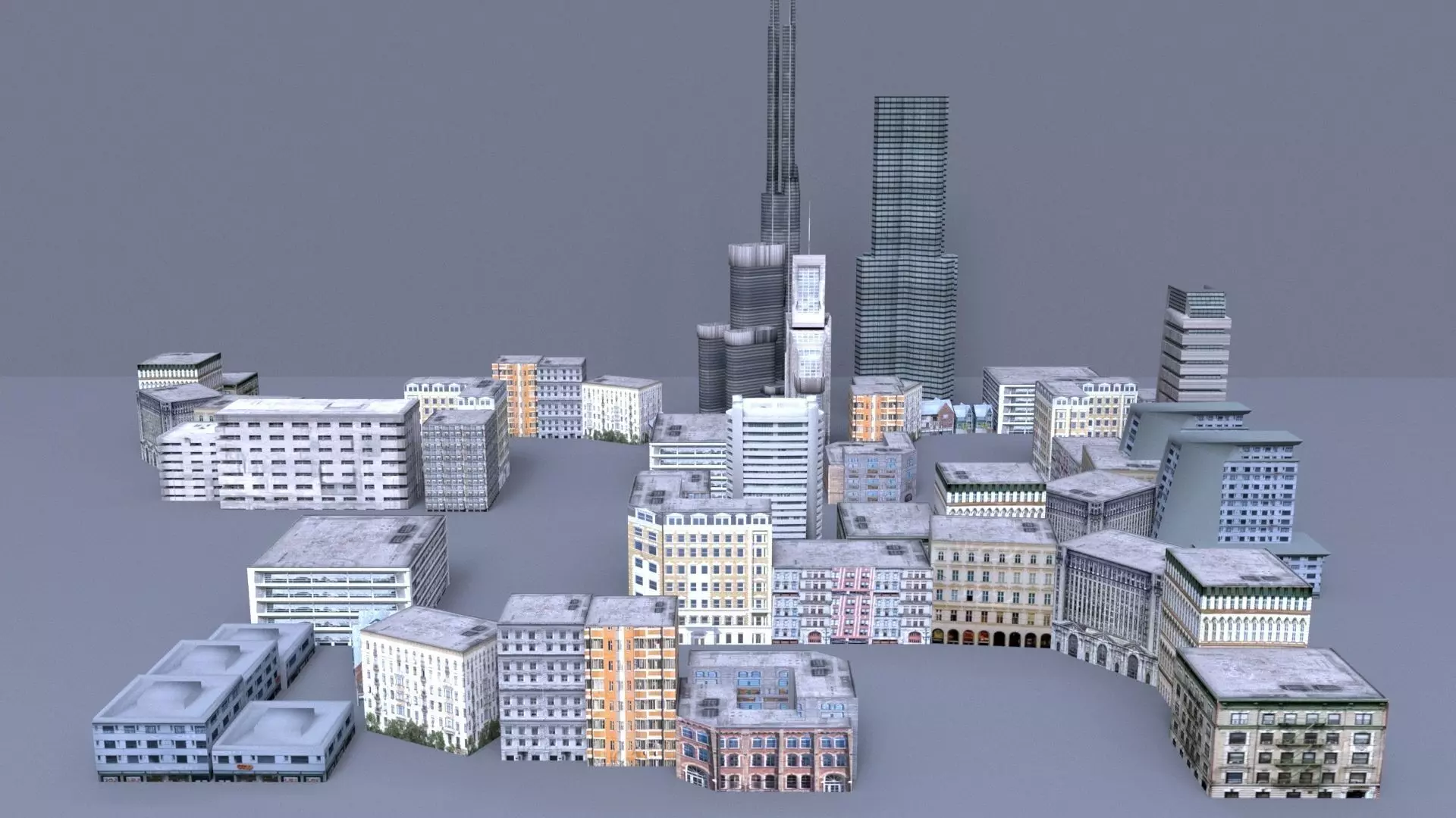 Low Poly City Free low-poly 3D model_0
