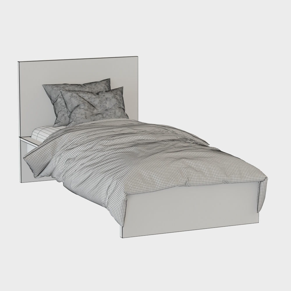Bed Malm 3D model_7