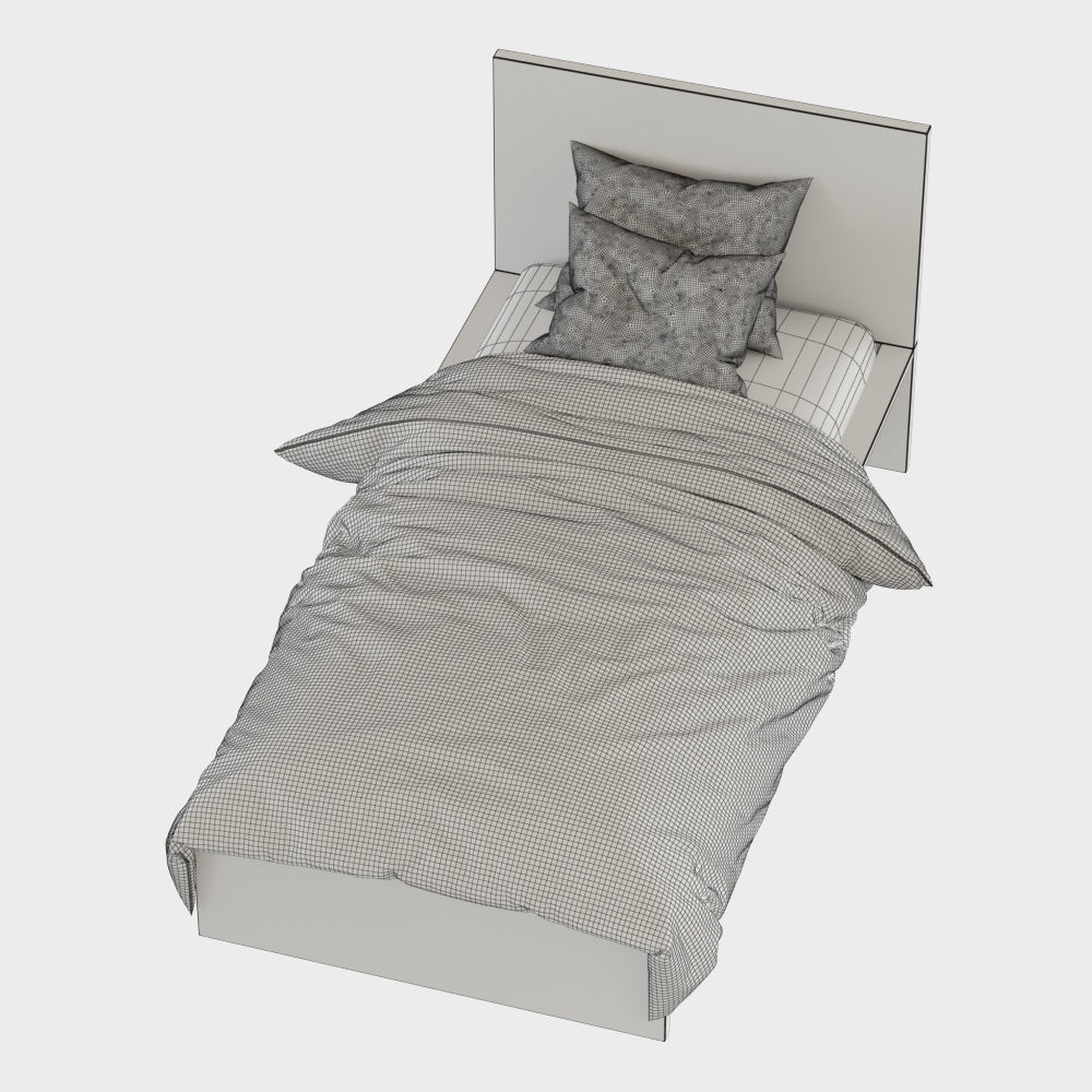 Bed Malm 3D model_8