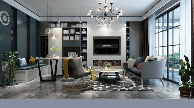 Model Modern Furniture Living Room Cgtrader Modern Living Room Model
