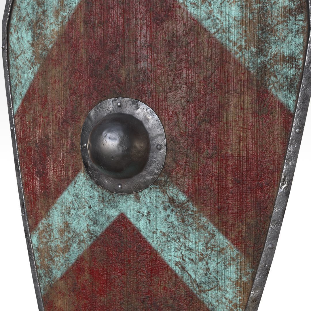 Kite Shield Low-poly 3D model_4