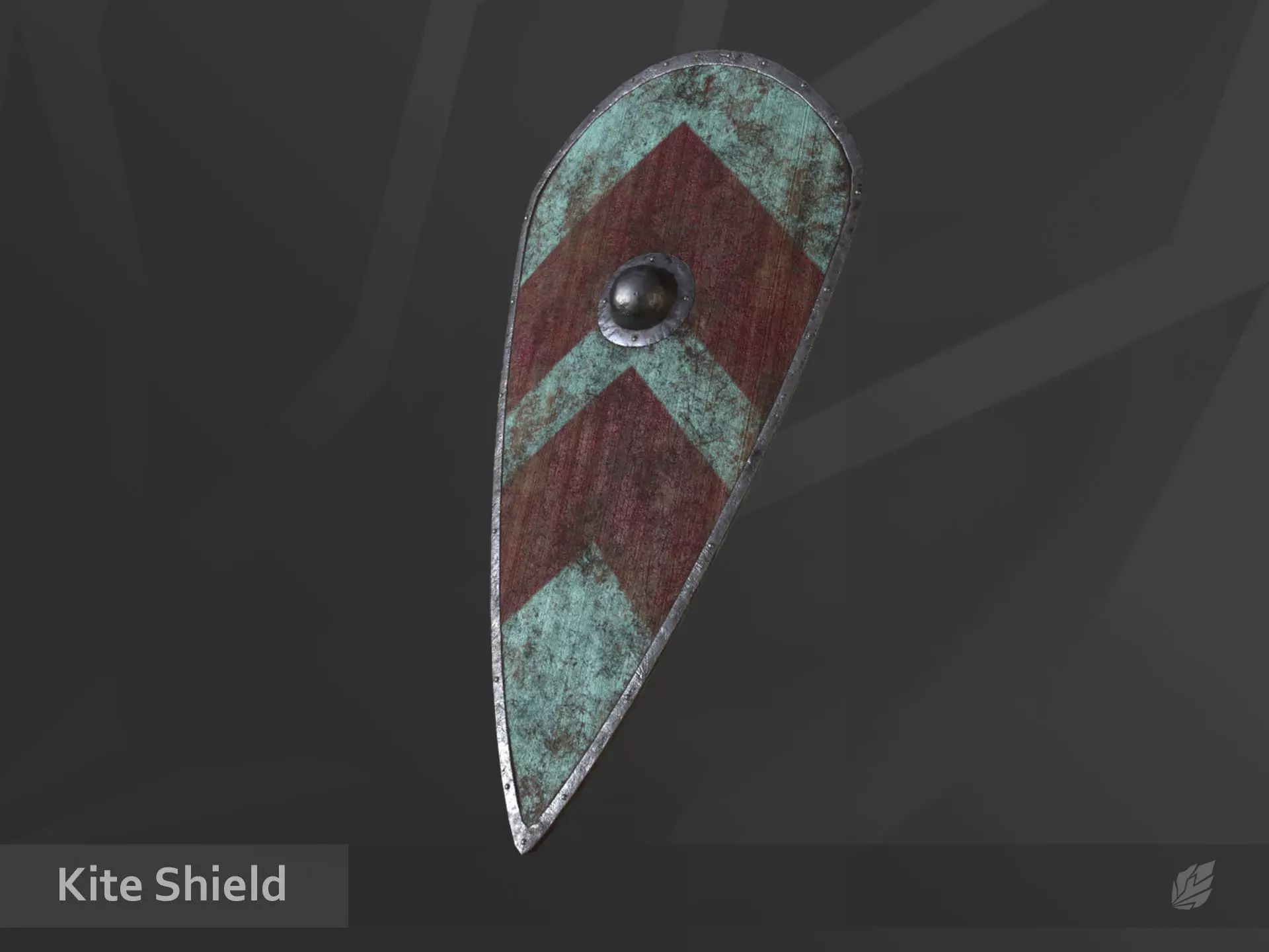 Kite Shield Low-poly 3D model_0