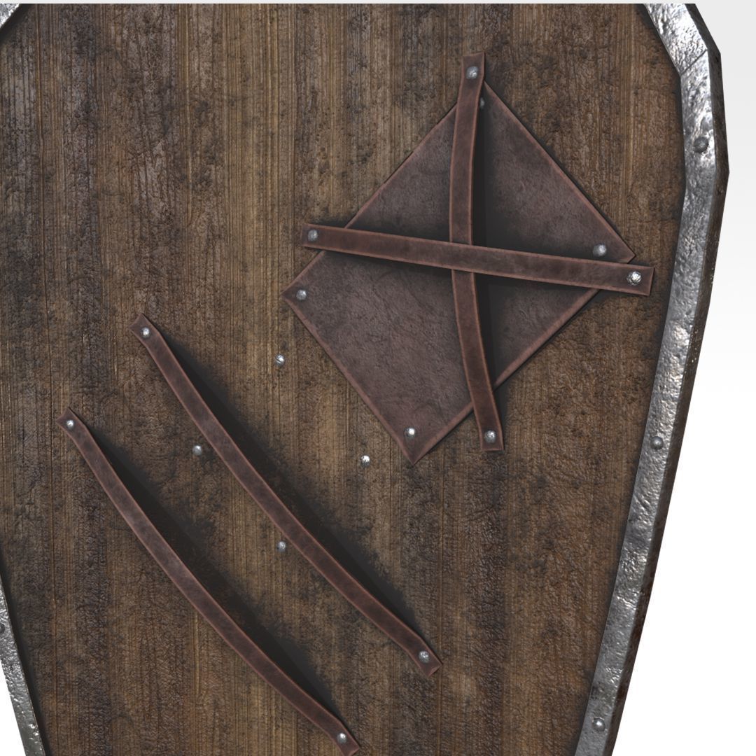 Kite Shield Low-poly 3D model_5