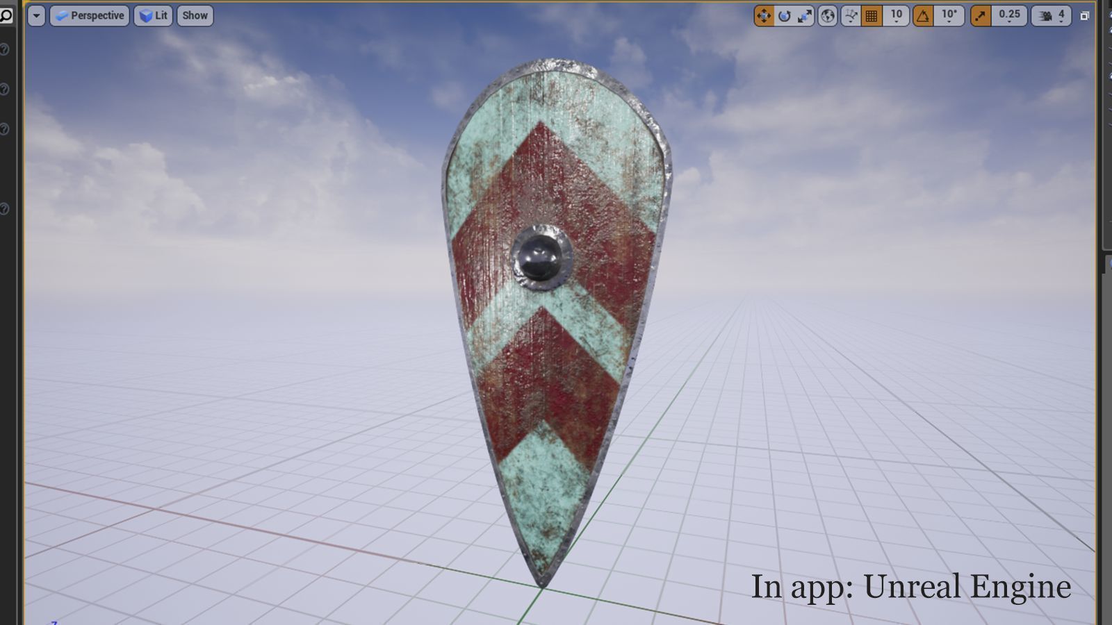 Kite Shield Low-poly 3D model_12