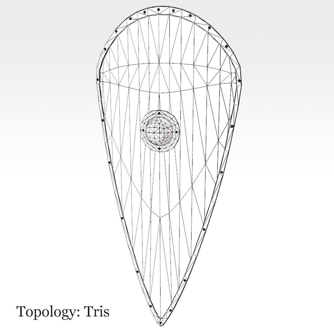 Kite Shield Low-poly 3D model_8