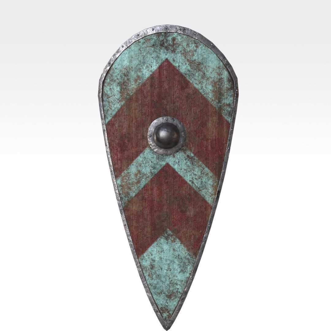 Kite Shield Low-poly 3D model_2
