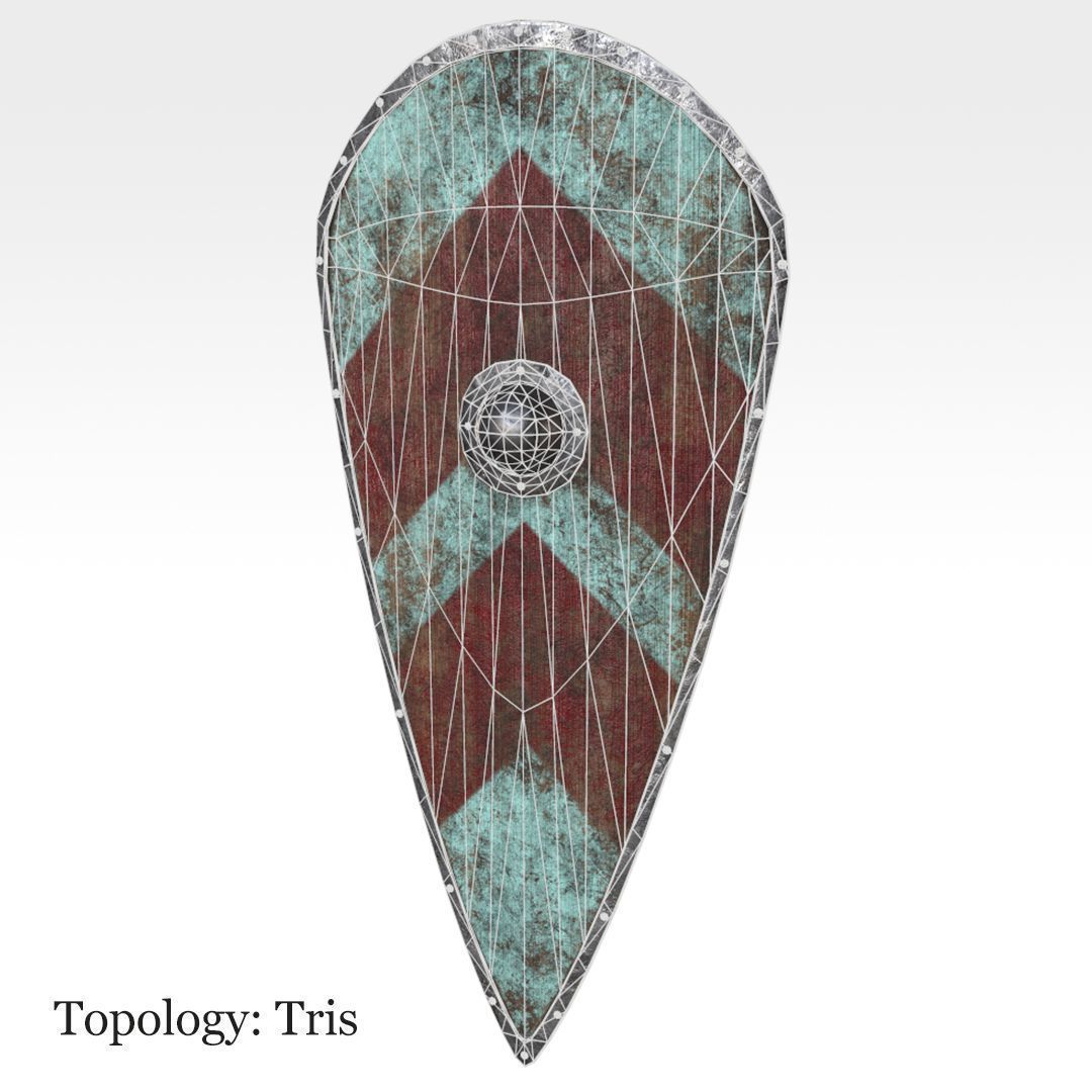Kite Shield Low-poly 3D model_7