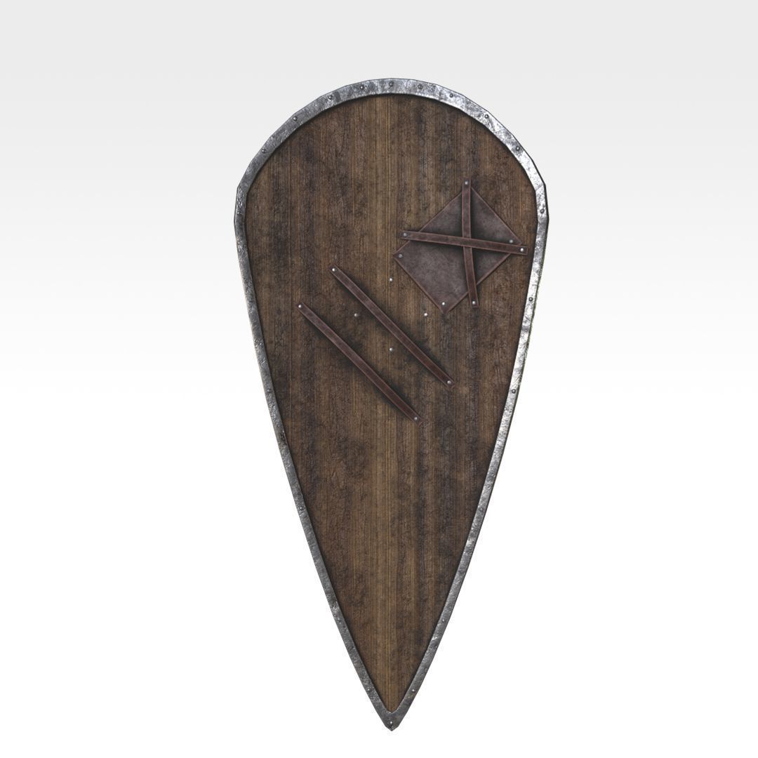 Kite Shield Low-poly 3D model_3