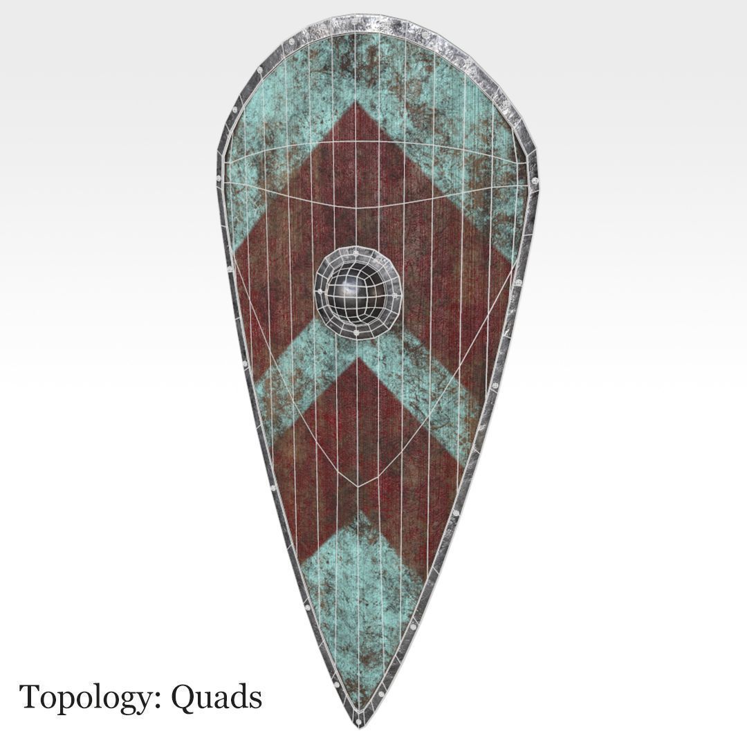Kite Shield Low-poly 3D model_9