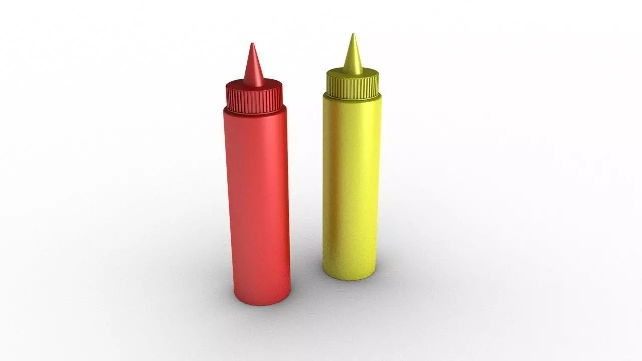 Mustard and Ketchup 3D model 3D model