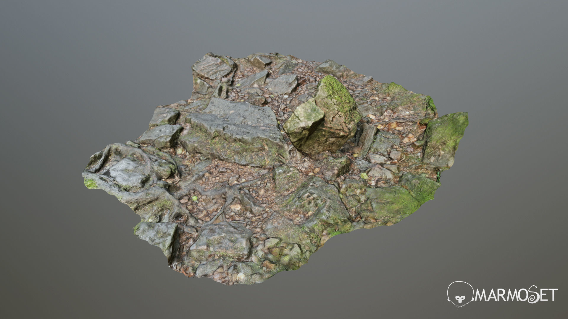 Ground stones D 3D model_2