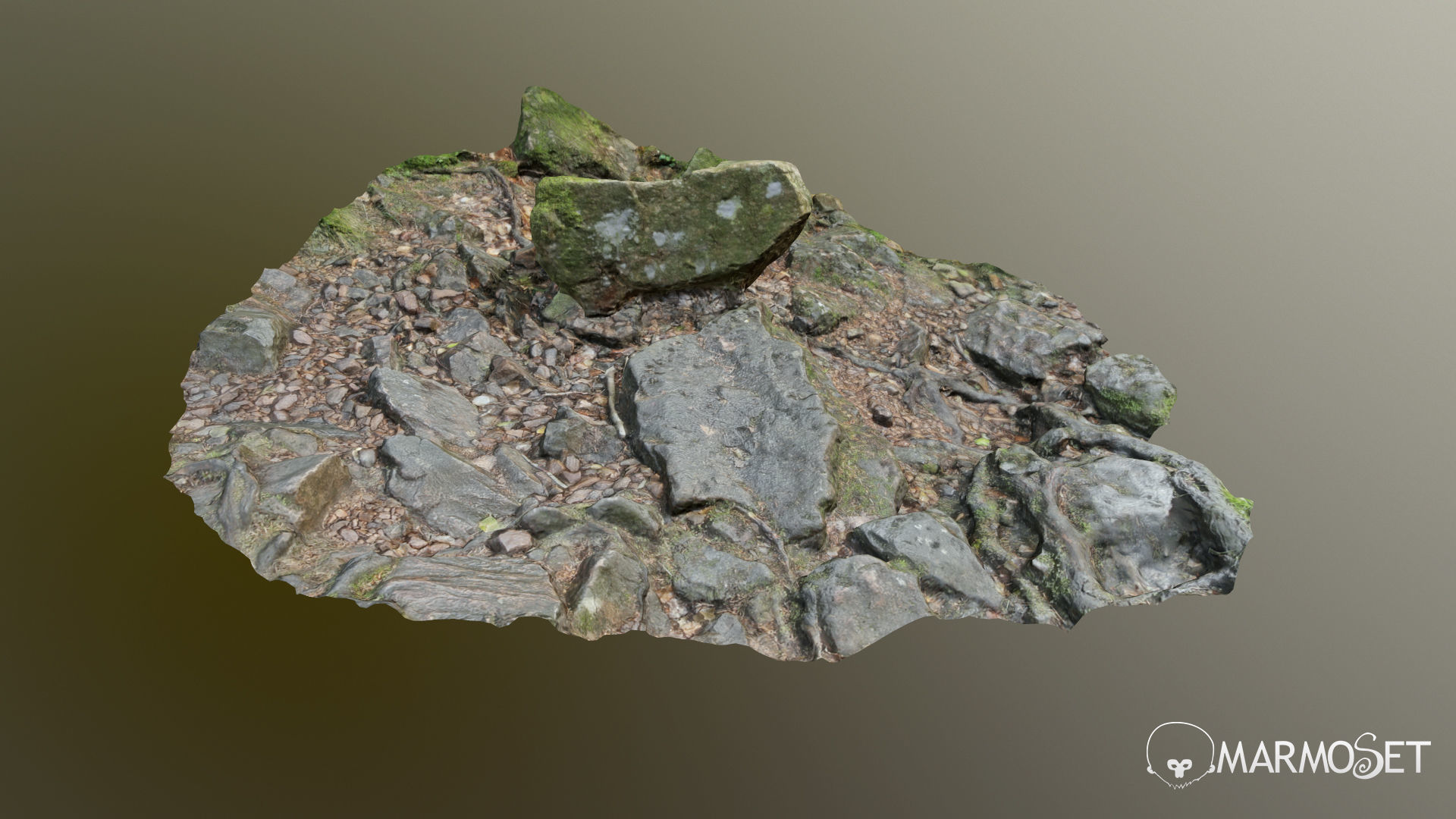 Ground stones D 3D model_3