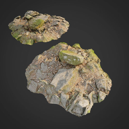 Ground stones D 3D model