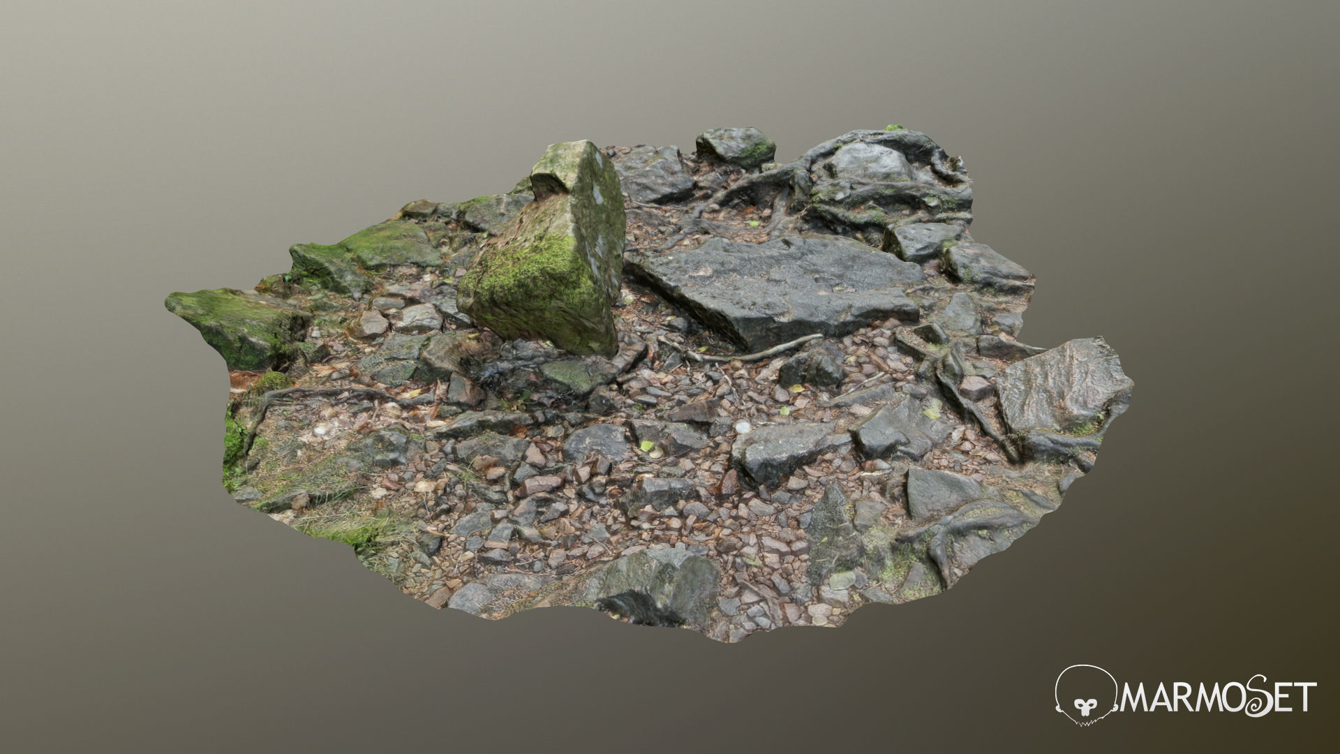 Ground stones D 3D model_1