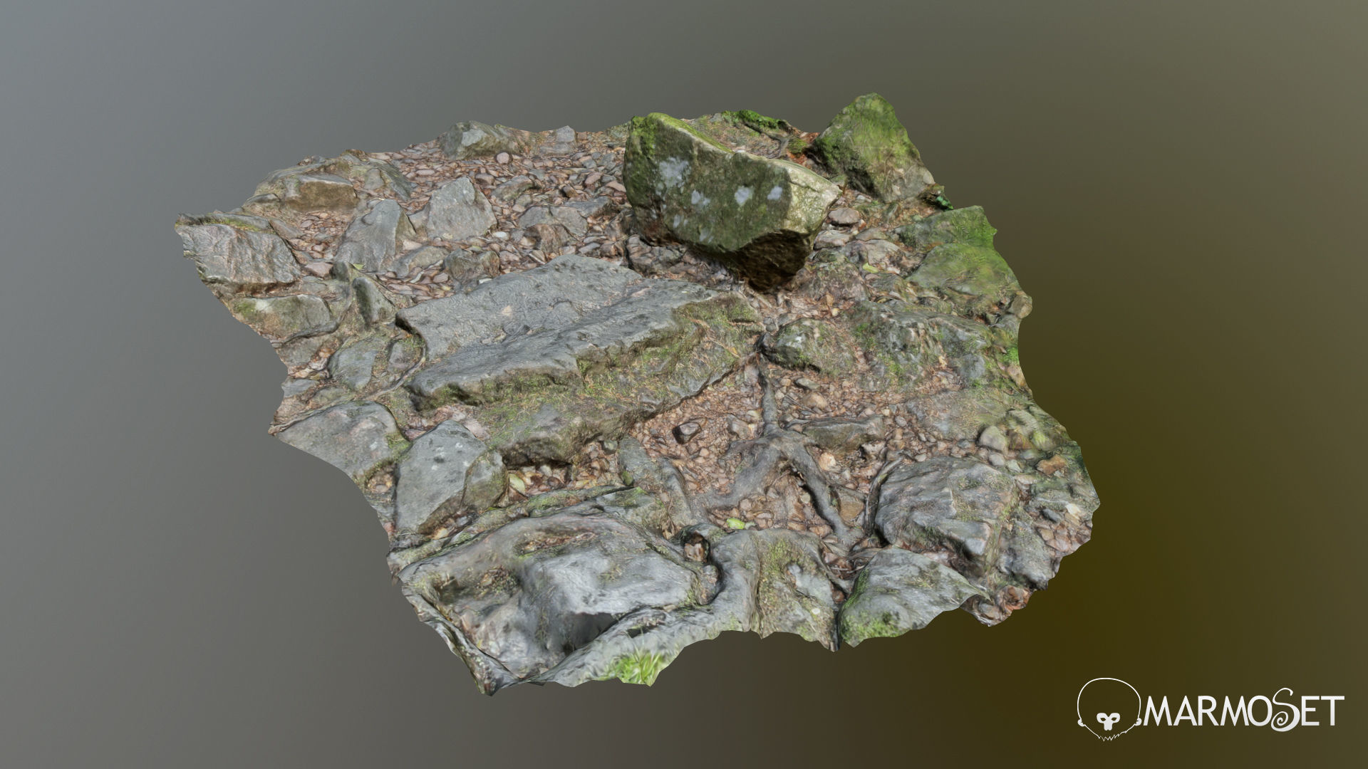 Ground stones D 3D model_7