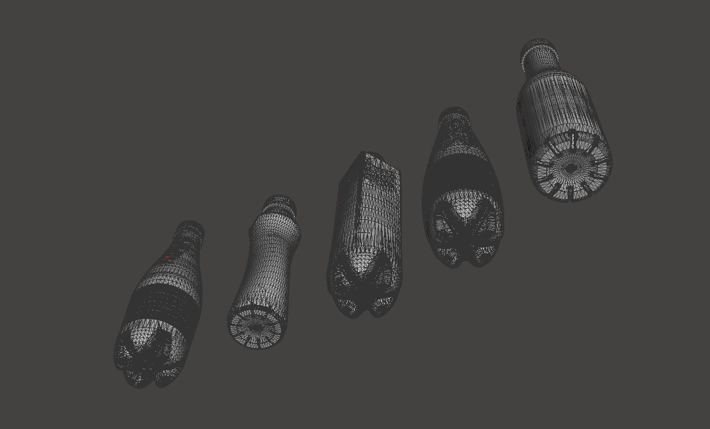 Bottle set plastic bottles Low-poly 3D model_6
