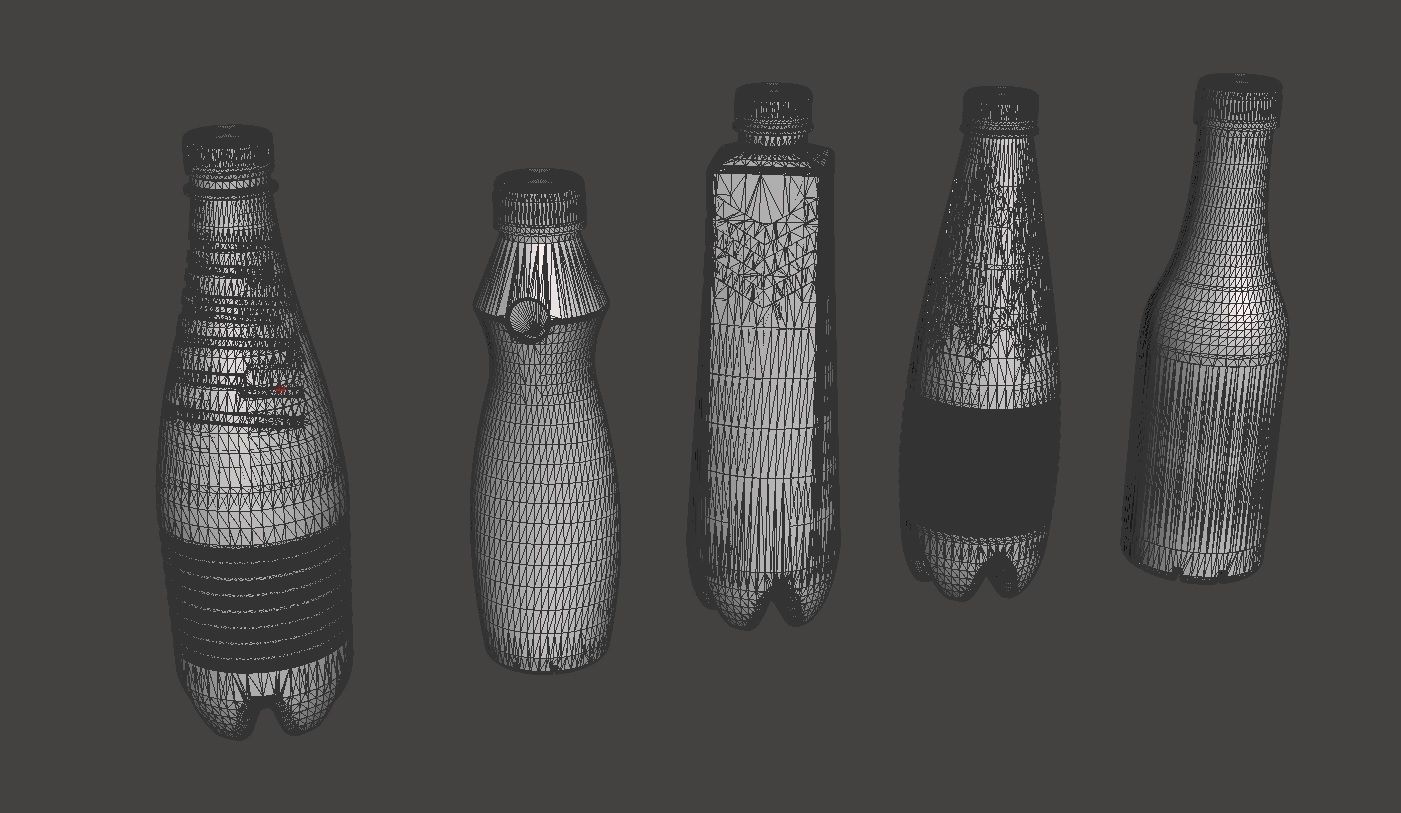 Bottle set plastic bottles Low-poly 3D model_7