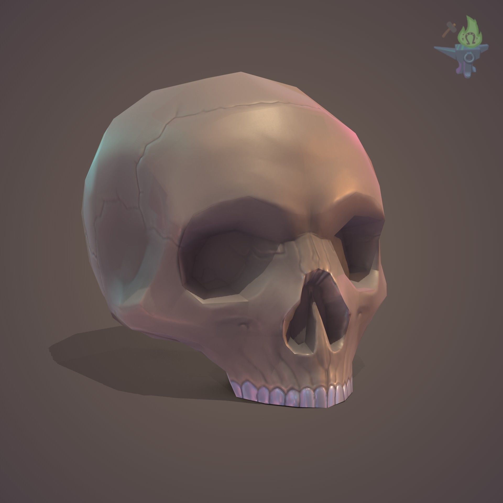 Skull Low-poly 3D model_19