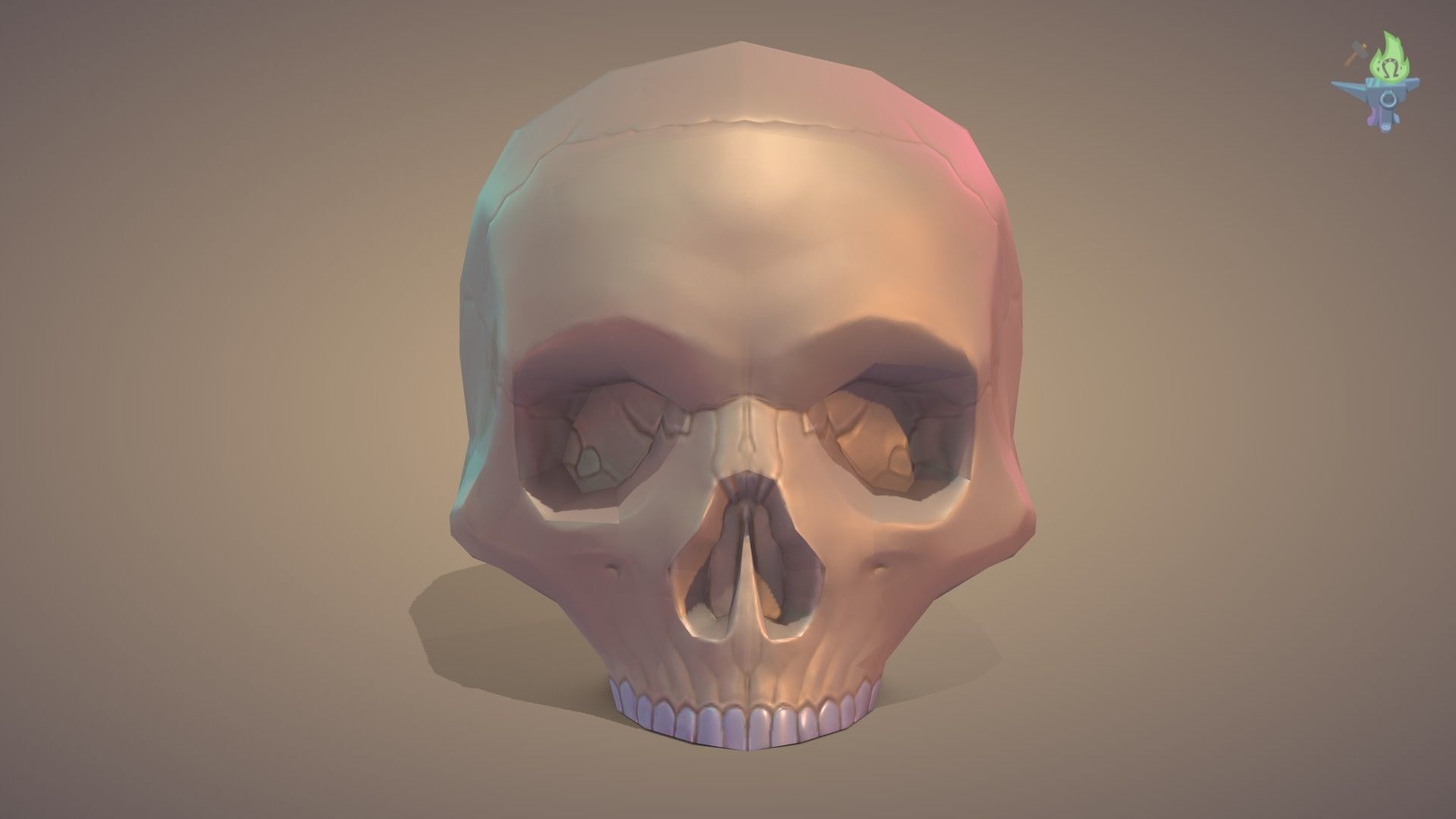 Skull Low-poly 3D model_6