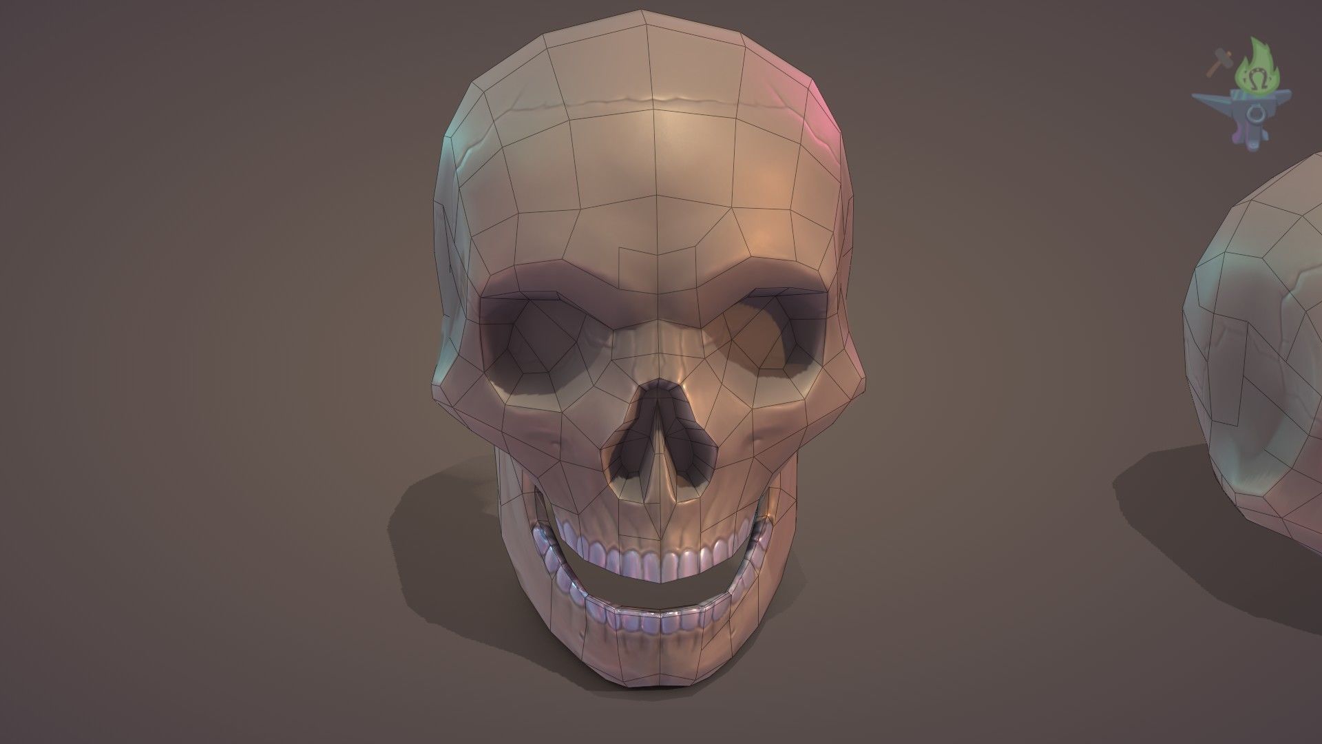 Skull Low-poly 3D model_16