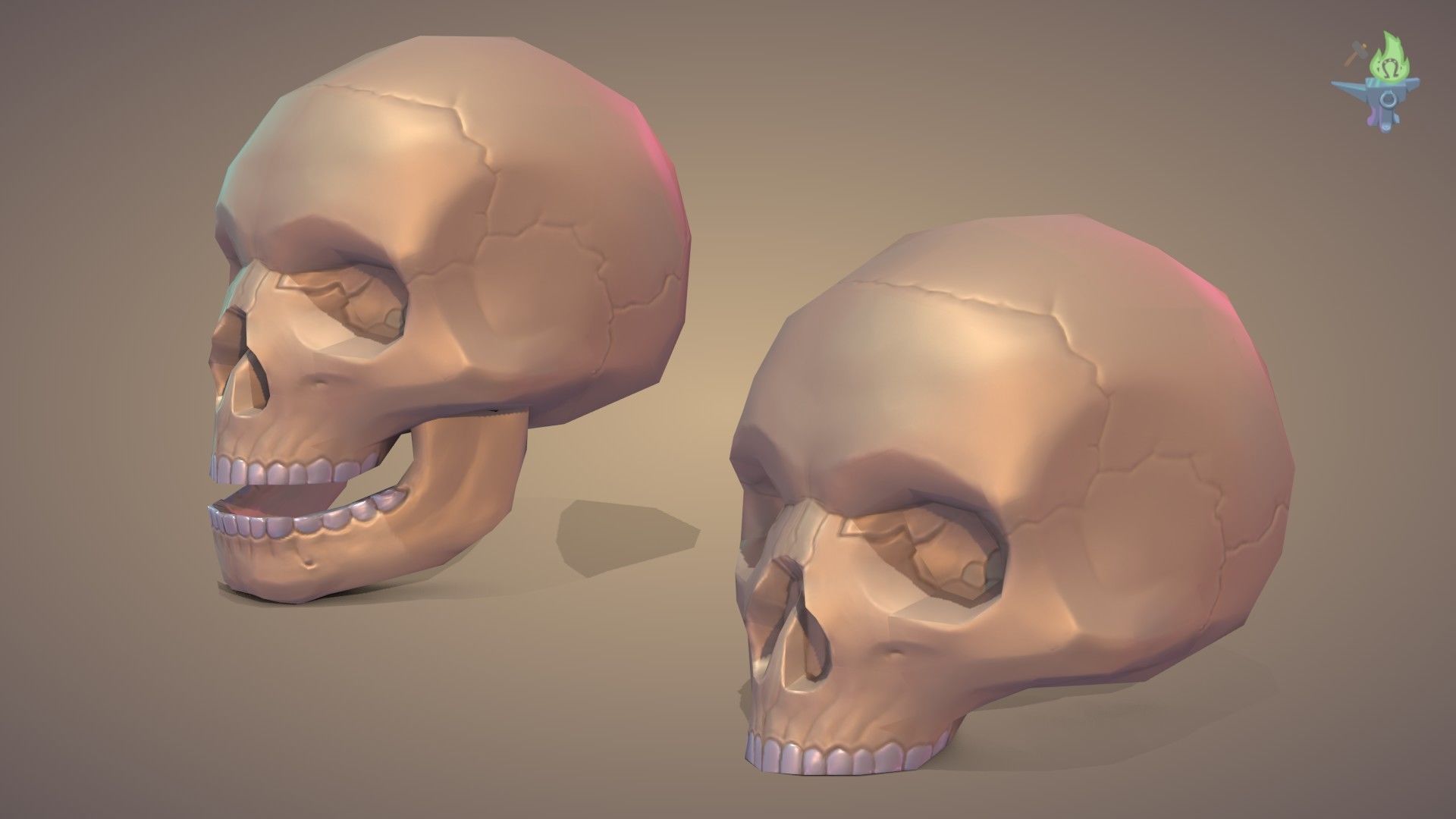 Skull Low-poly 3D model_7