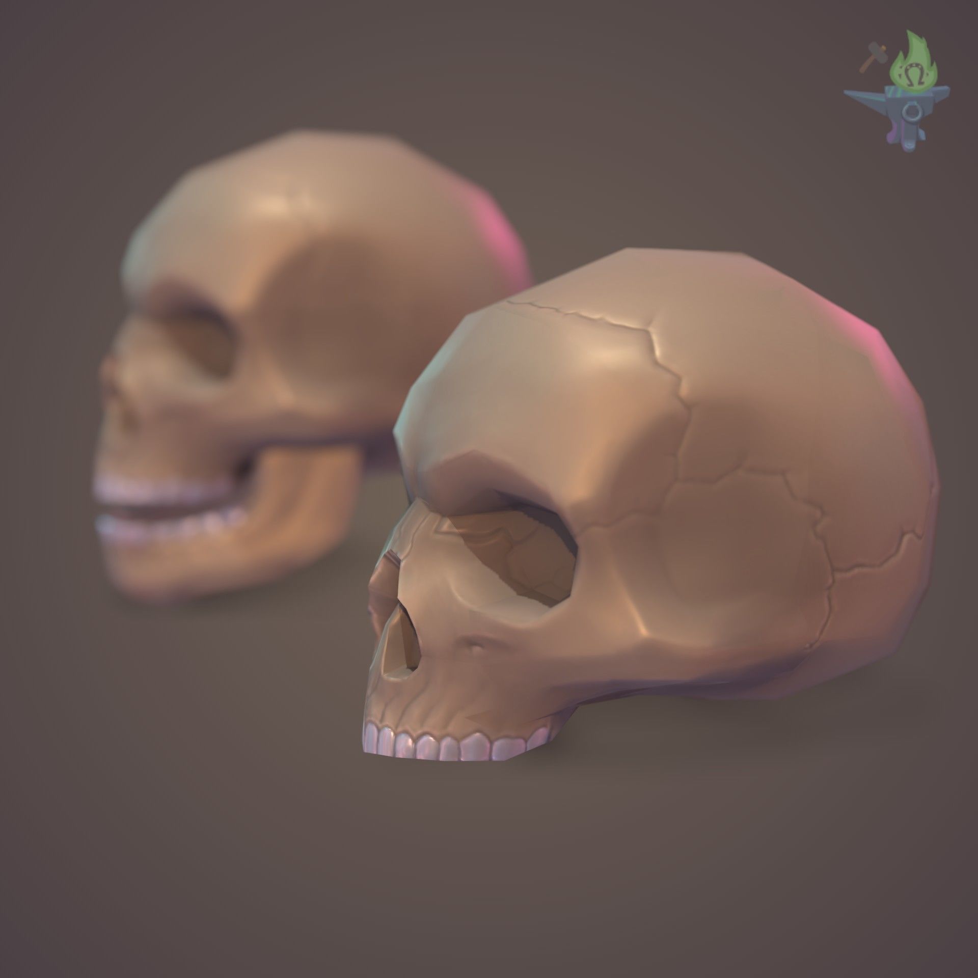 Skull Low-poly 3D model_12