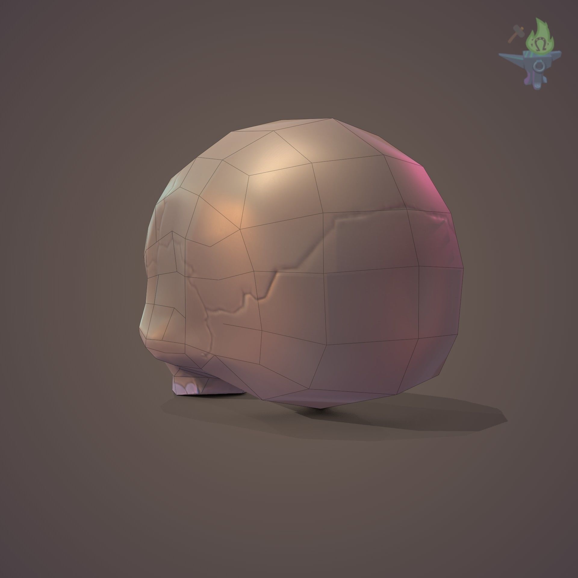 Skull Low-poly 3D model_21
