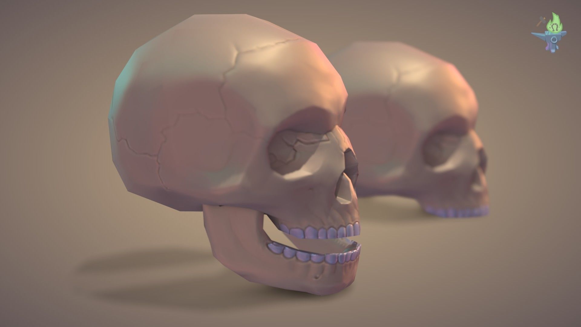 Skull Low-poly 3D model_8