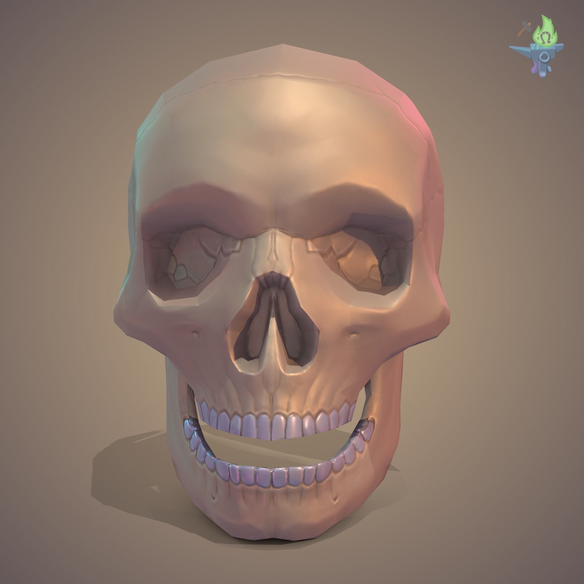 Skull Low-poly 3D model_2