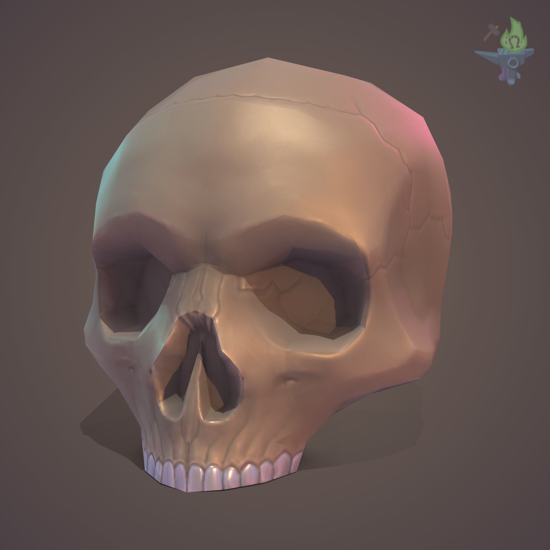 Skull Low-poly 3D model_13