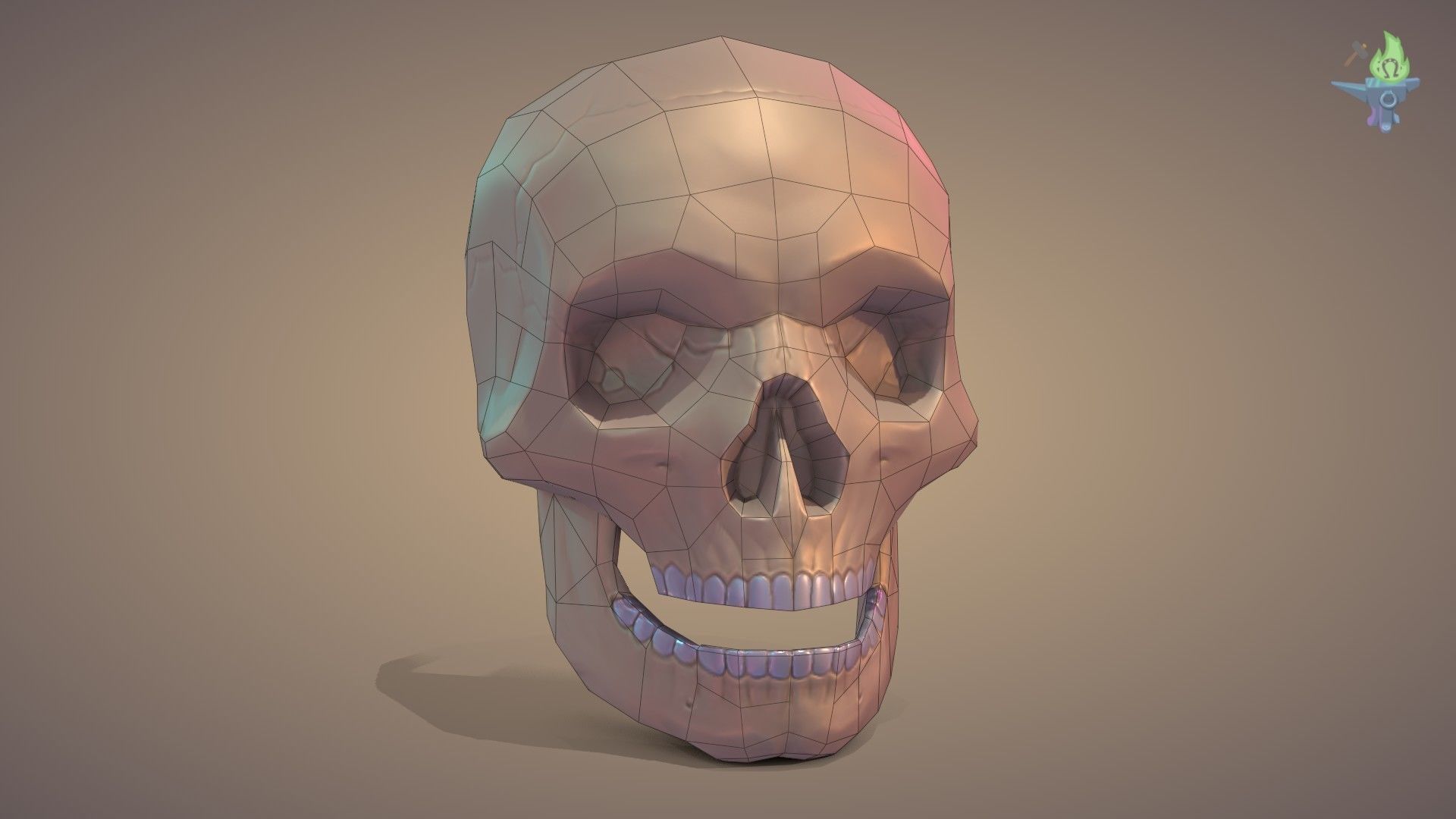 Skull Low-poly 3D model_1