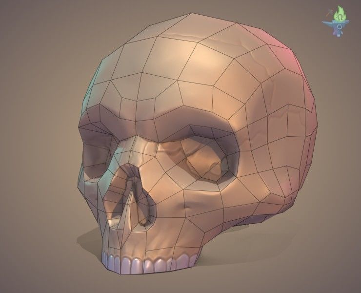 Skull Low-poly 3D model_5