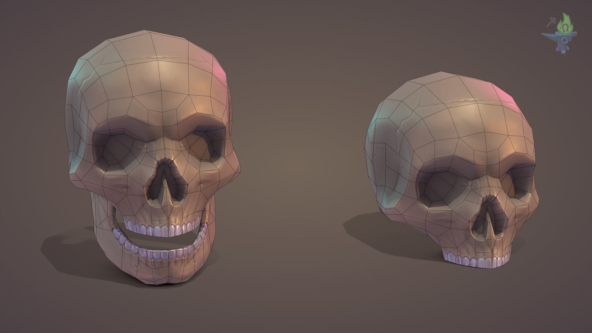 Skull Low-poly 3D model_18