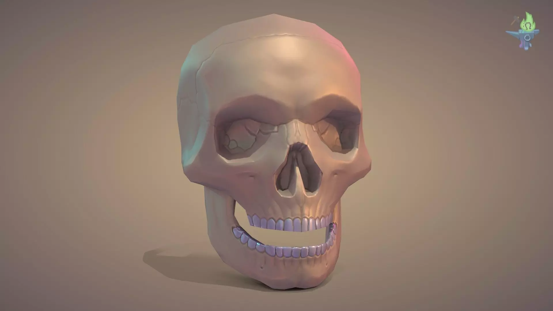 Skull Low-poly 3D model_0