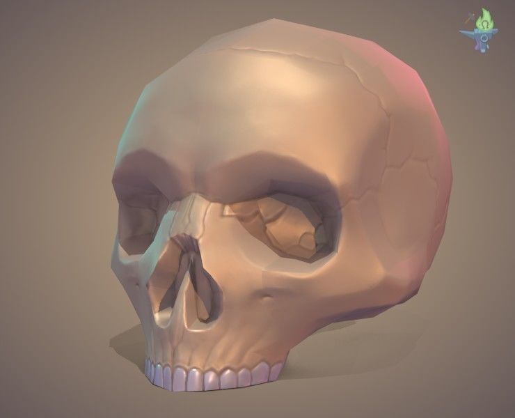 Skull Low-poly 3D model_4
