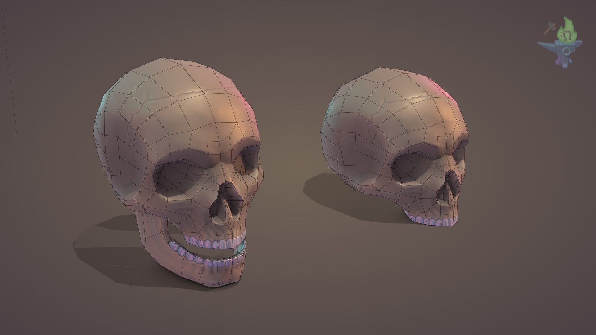 Skull Low-poly 3D model_14
