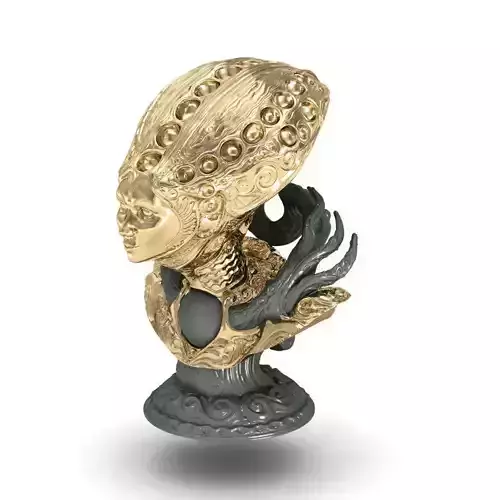 Beautiful bust the girl from the future 3D model